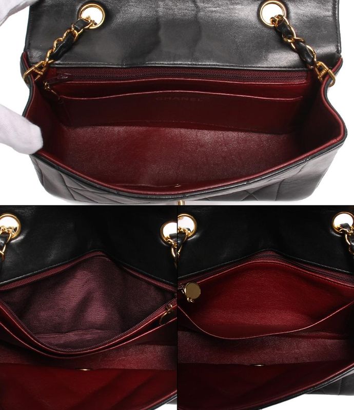 Chanel Chain Shoulder Bag Leather Coco Mark Lambskin Diana 22 Women Chanel