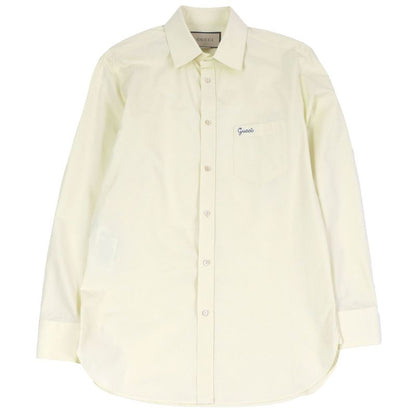 Gucci 659895 Logo Embroidery Long Sleeve Long Sleeve Shirt Light Yellow 15++