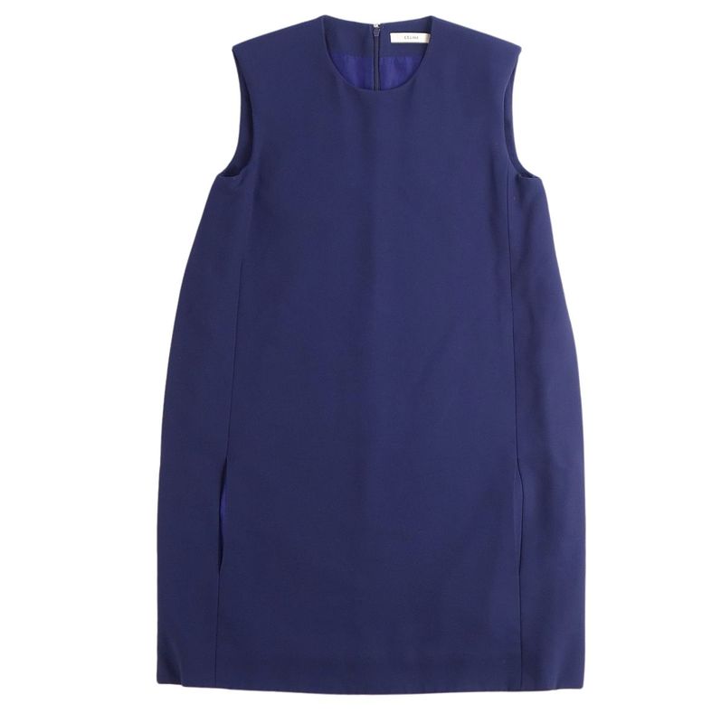 Celine Dress Phoebe Period Sleeveless Zip Up Top Women's 36 (S Equivalent) Navy