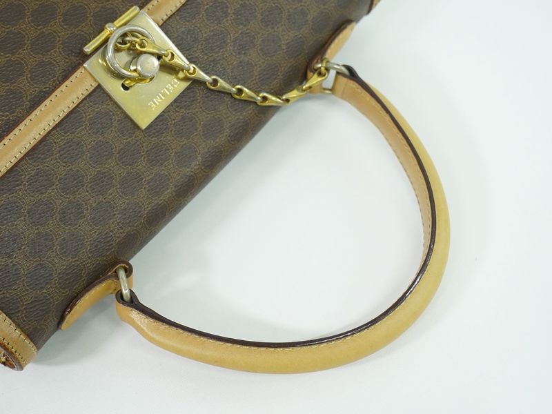 Authentic Celine Macadam Handbag PVC Brown Macadam Bag Pre-owned [follow-up