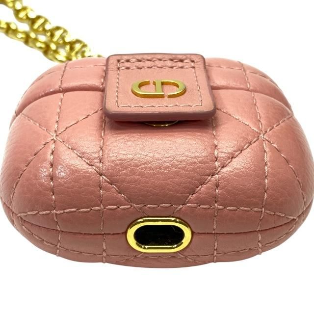 Christian DIOR Cannage Airpods Pro Case Earphone Case Lambskin Leather Pink