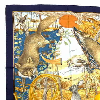 Hermes Carre 90 Chasse Au BOIS Hunting In The Woods Silk Scarf