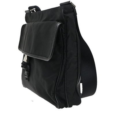 Prada Shoulder Bag Nylon Leather Black 87ka725