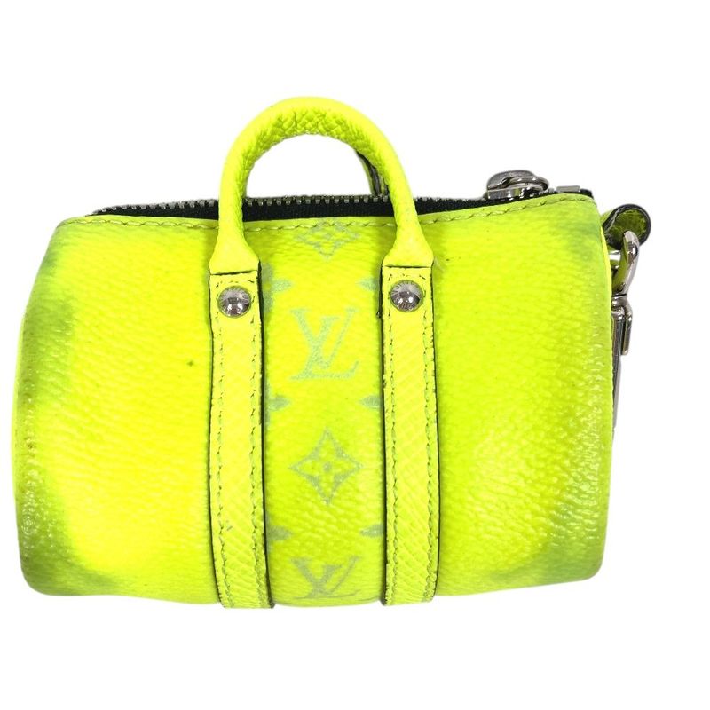 Louis Vuitton Key Holder Porte Cles Mini Keepall M01048 Taiga Leather Yellow