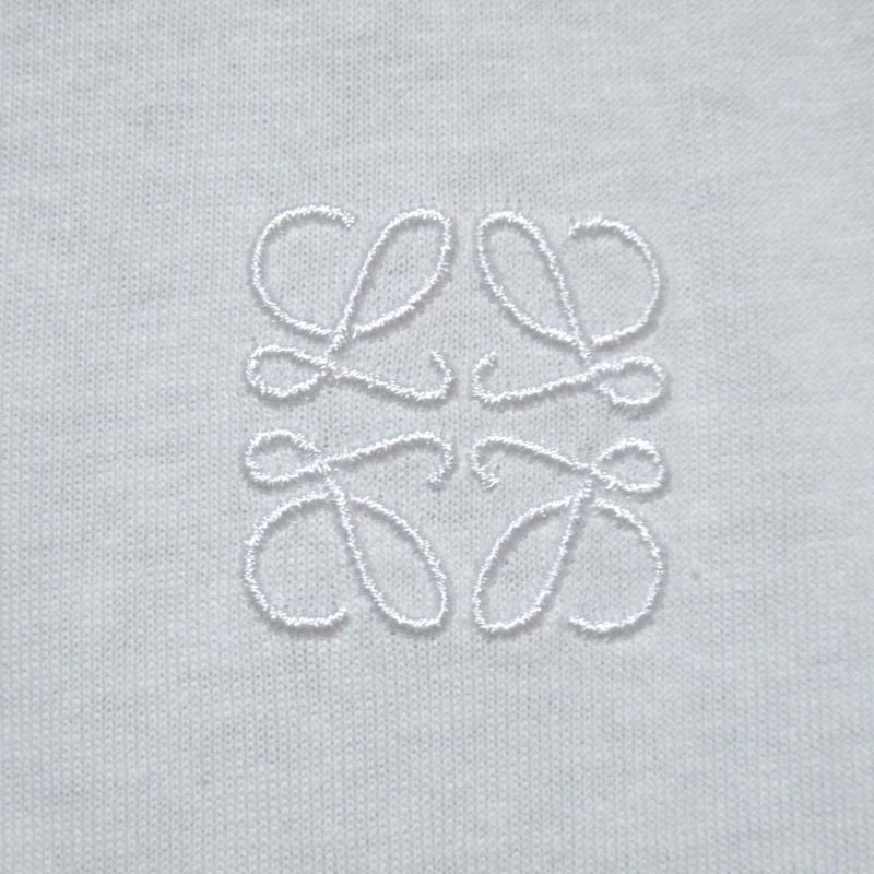 Loewe Anagram Embroidery Short Sleeve Short Sleeve T-Shirt Size L White Ladies