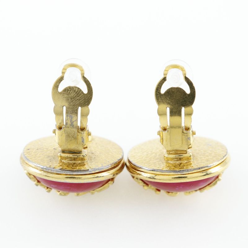 Chanel Gold Plated Red/gold 95A Ladies 31.7g Earring