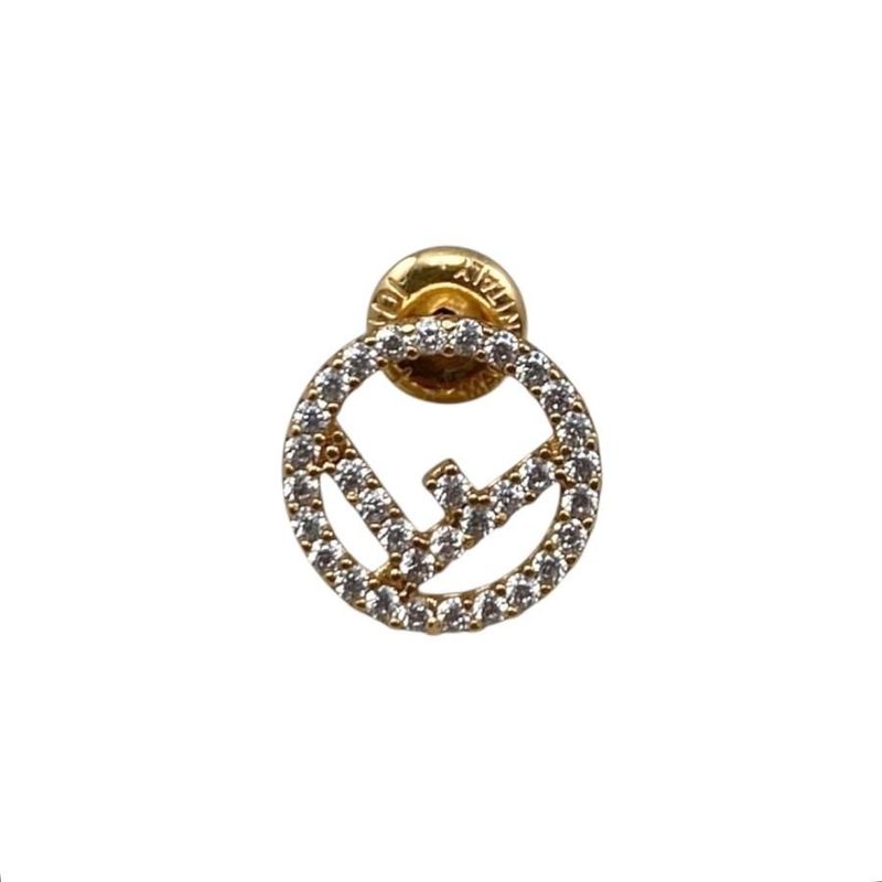 Fendi Earrings F Is Fendi 8ag7386dmf089u Crystal Logo Gold F Is Fendi