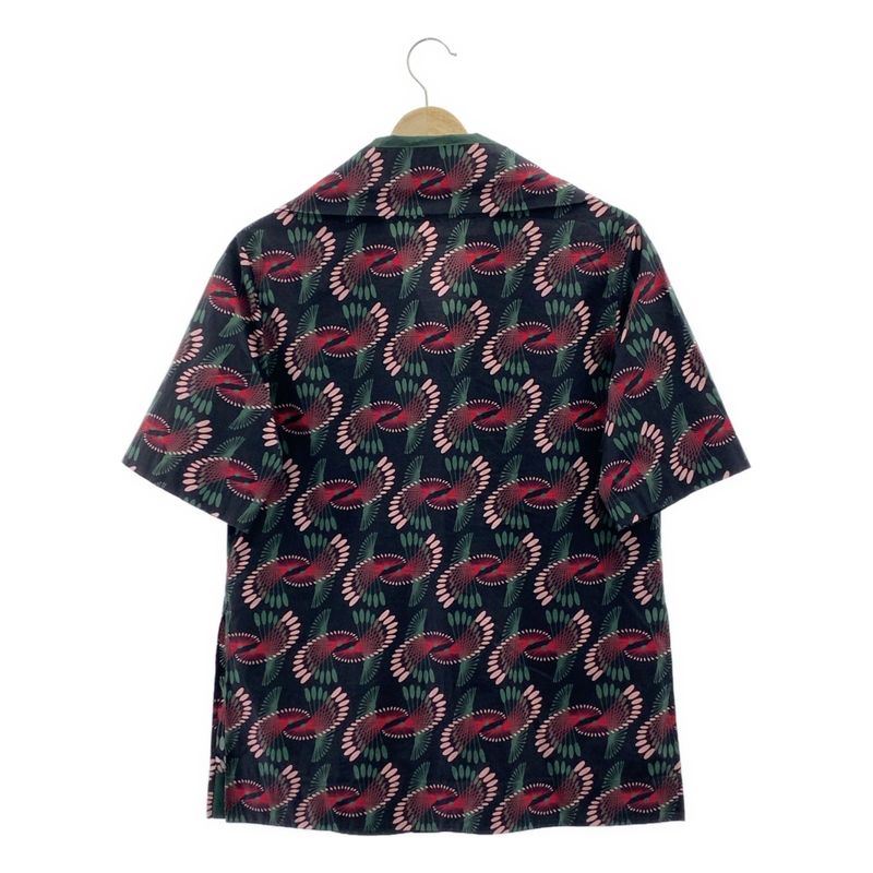 Fendi Cotton Printed Open Collar Shirt - 36 - Black Khaki Pink - Women's