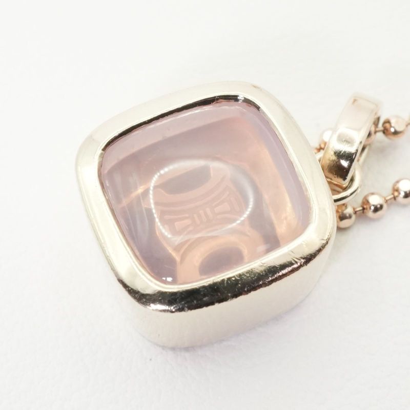 Celine Rose Quartz Silver Necklace Triomphe 24-5781s