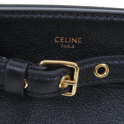 Celine 19987 Conti Bag Grained Calfskin Supple With Logo Padlock With Key Black