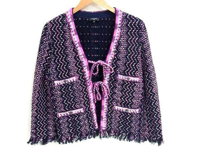 Chanel 21P P70494 Coco Mark Tweed Setup Cardigan Skirt 38 Clothing