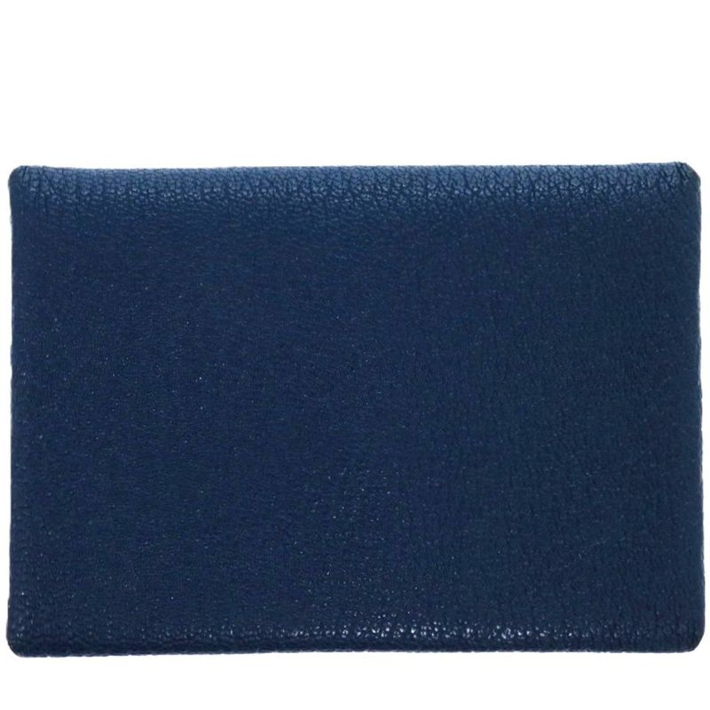 Hermes Calvi Duo Chevre Deep Blue Engraved B 0850 Blue Card Case Hermes