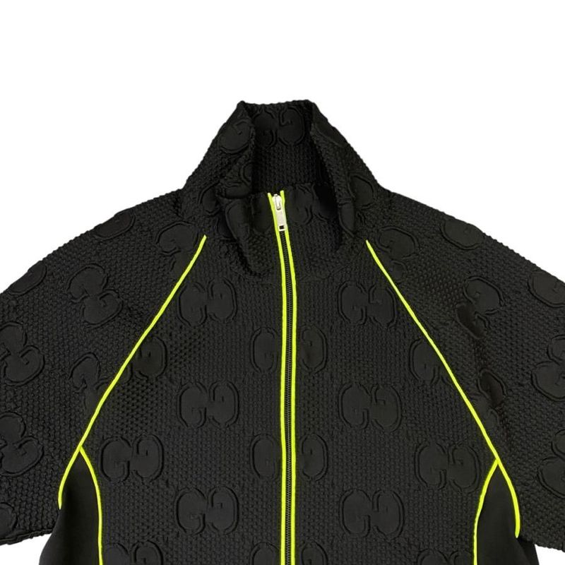 Gucci GG Stretch Jersey S Size Pants M Size 724491 Neon Blen Black Green Top