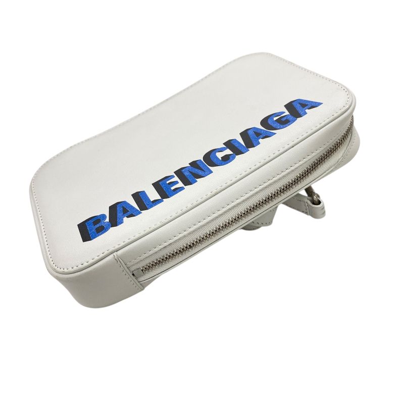 Em10009 Balenciaga Shoulder Bag Phone Shoulder Cache Zip Phone Holder White