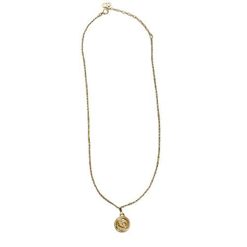 Christian DIOR Necklace Round Gold Plated Gold