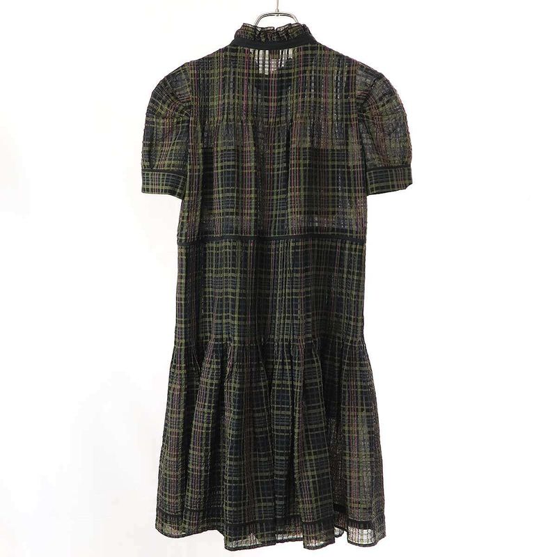 Louis Vuitton 10aw Check Sheer Short Sleeve Dress Wrdr22tap Mix 34