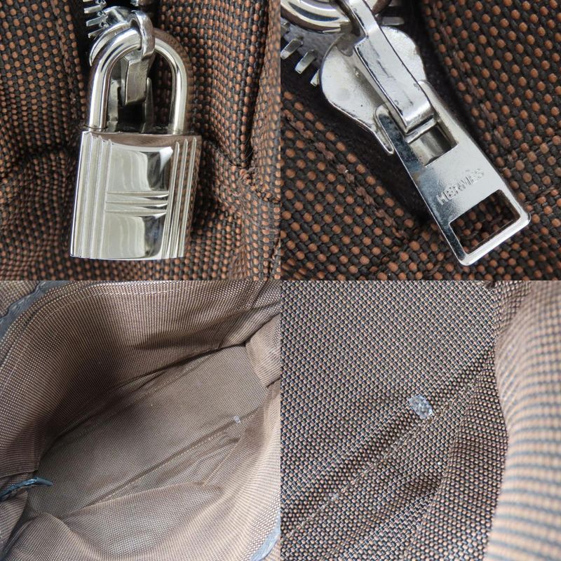 Hermes Handbag Tote PM Her Line Canvas Brown Old Hardware Casual Usual Women