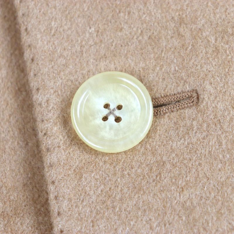  Gucci 23AW 753089 100% Camel Hair City Label Logo Buttons Single Chester Coat