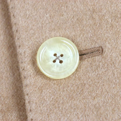  Gucci 23AW 753089 100% Camel Hair City Label Logo Buttons Single Chester Coat