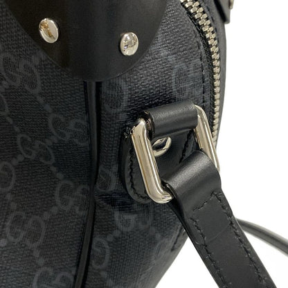 Gucci Shoulder Bag GG Plus GG Supreme 626363 Black And Dark Gray Leather