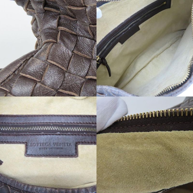 Bottega Veneta Shoulder Bag Intrecciato 115653 Lamb Skin Brown Shoulder One