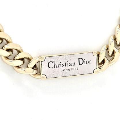 DIOR Christian Dior Couture Plate Choker Necklace 48cm (1890in) Long Light Gold