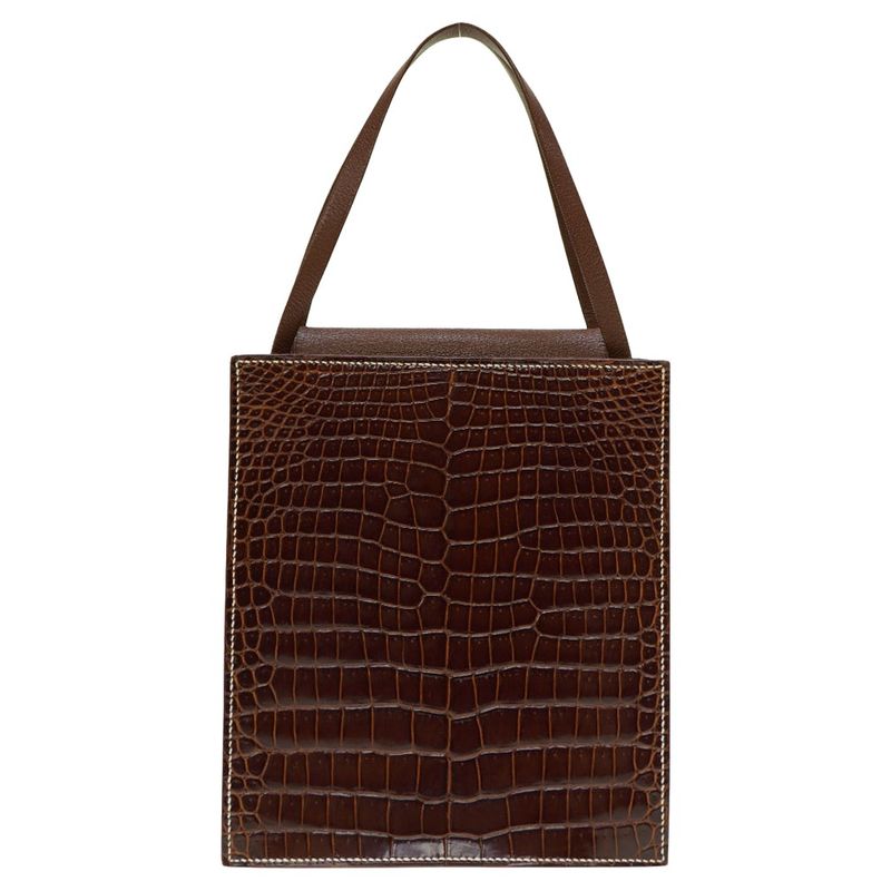 Hermes Lucy PM Tote Bag Niloticus/leather Brown 0125hermes
