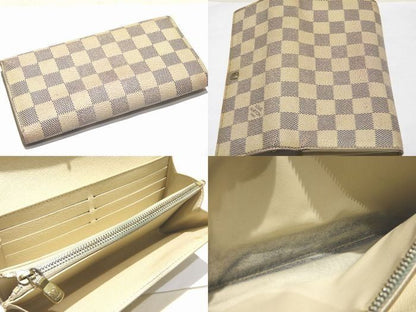 Louis Vuitton Women's Long Wallet N61735 Damier Azure Portefeuille Sarah Medium