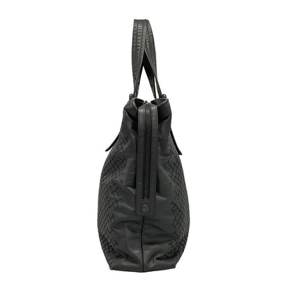 Bottega Veneta Intrecciato Dark Gray Leather Handbag