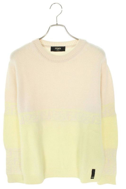 Fendi Fzx037 AIBM Zucca Pattern Bicolor Knit Men 50