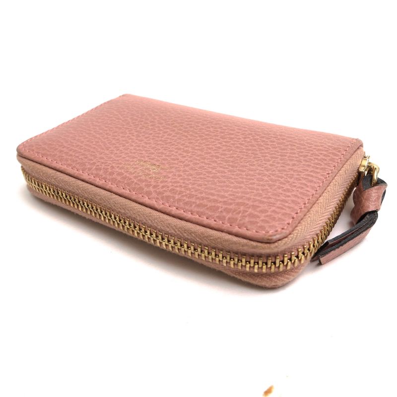 Gucci Wallet Ladies Women Leather Genuine Pink 368877 203887 Swing Coin Case