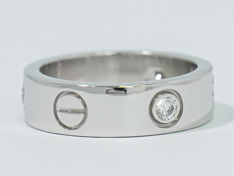 Authentic Cartier Love Diamond 3P 750 WG Ring 51 11 White Gold Accessories