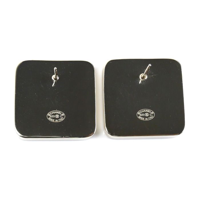 Chanel Metal Coco Mark Square Earrings Ab9777 Ladies Preowned