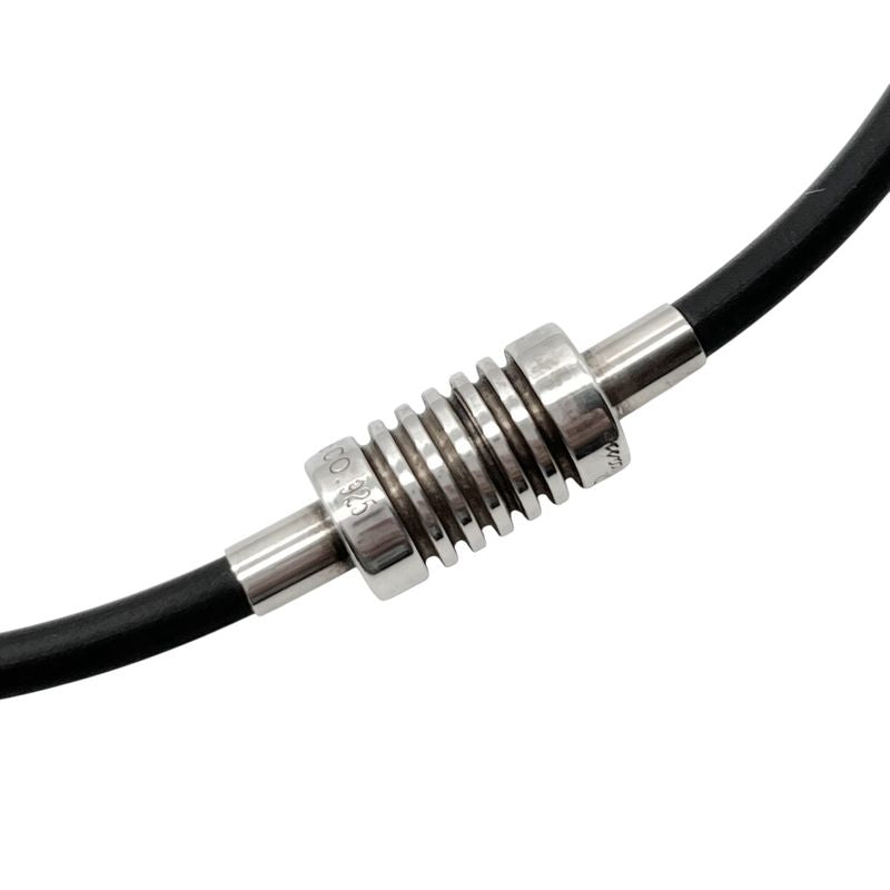 Tiffany & Co Surfer Paloma Grube Necklace Black Unisex Rubber Silver