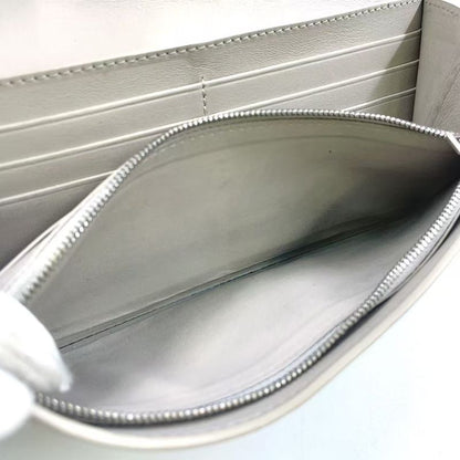 Loewe Bifold Long Wallet Anagram Continental Wallet Leather Beige Wallet Silver