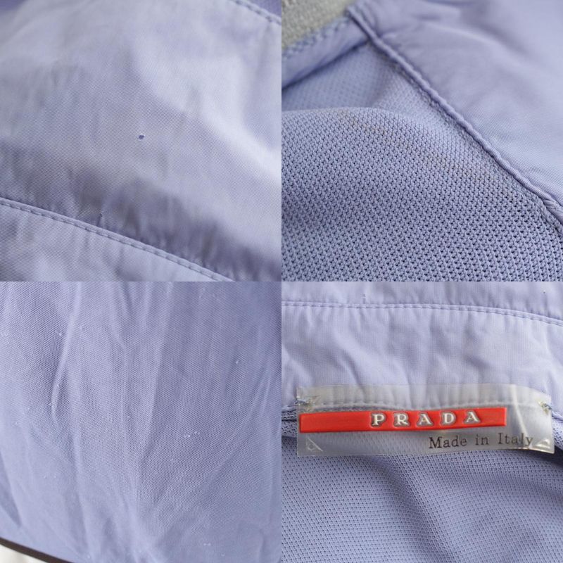 Prada Sport Archive Short Sleeve Cut Nylon Jacket Outerwear Tops Light Blue S