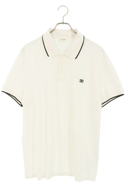 Celine 2x75h0zwr Triomphe Embroidered Classic Short Sleeve Polo Shirt Men's L
