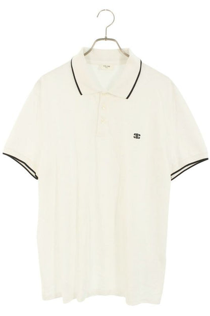 Celine 2x75h0zwr Triomphe Embroidered Classic Short Sleeve Polo Shirt Men's L