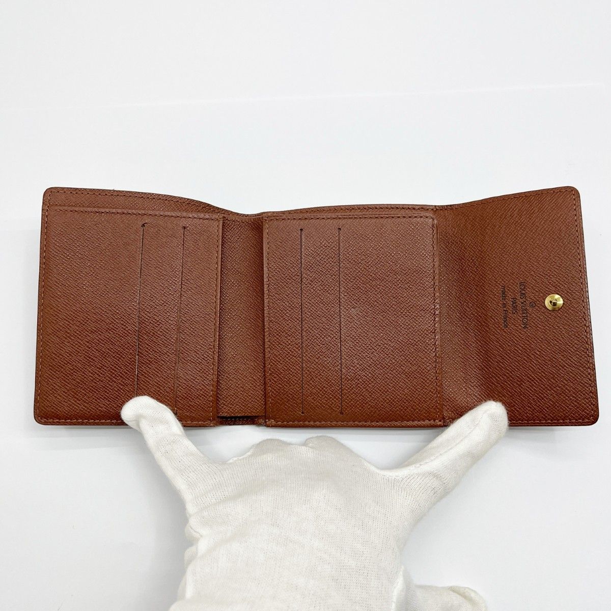 Louis Vuitton Trifold Wallet Monogram Portomonebier Cult Credit M61652 Brown