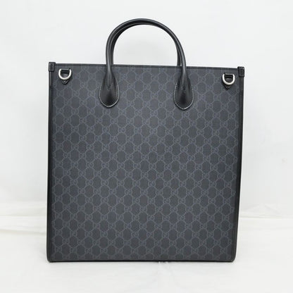 Gucci Tote Bag Interlocking G 2WAY Hand Black Shoulder - Leather 674155