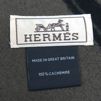 Hermes H394808t Zigzag Sangle 100% Cashmere Shawl Scarf Black Basalt With Box
