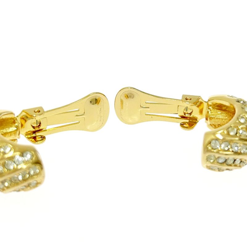 Christian Dior GP Rhinestone Earrings Gold 418702 Earrings