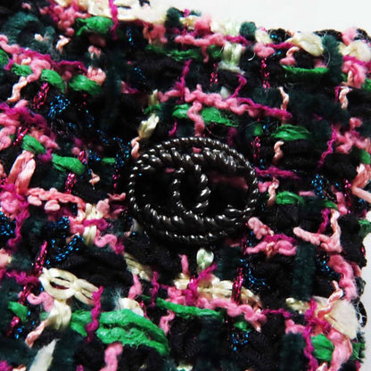 CHANEL P60792 Coco Mark Mixed Tweed Trapeze Skirt 100% Silk Lining Multi 36