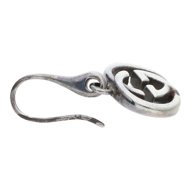 Gucci GG Logo Silver Earrings Men's