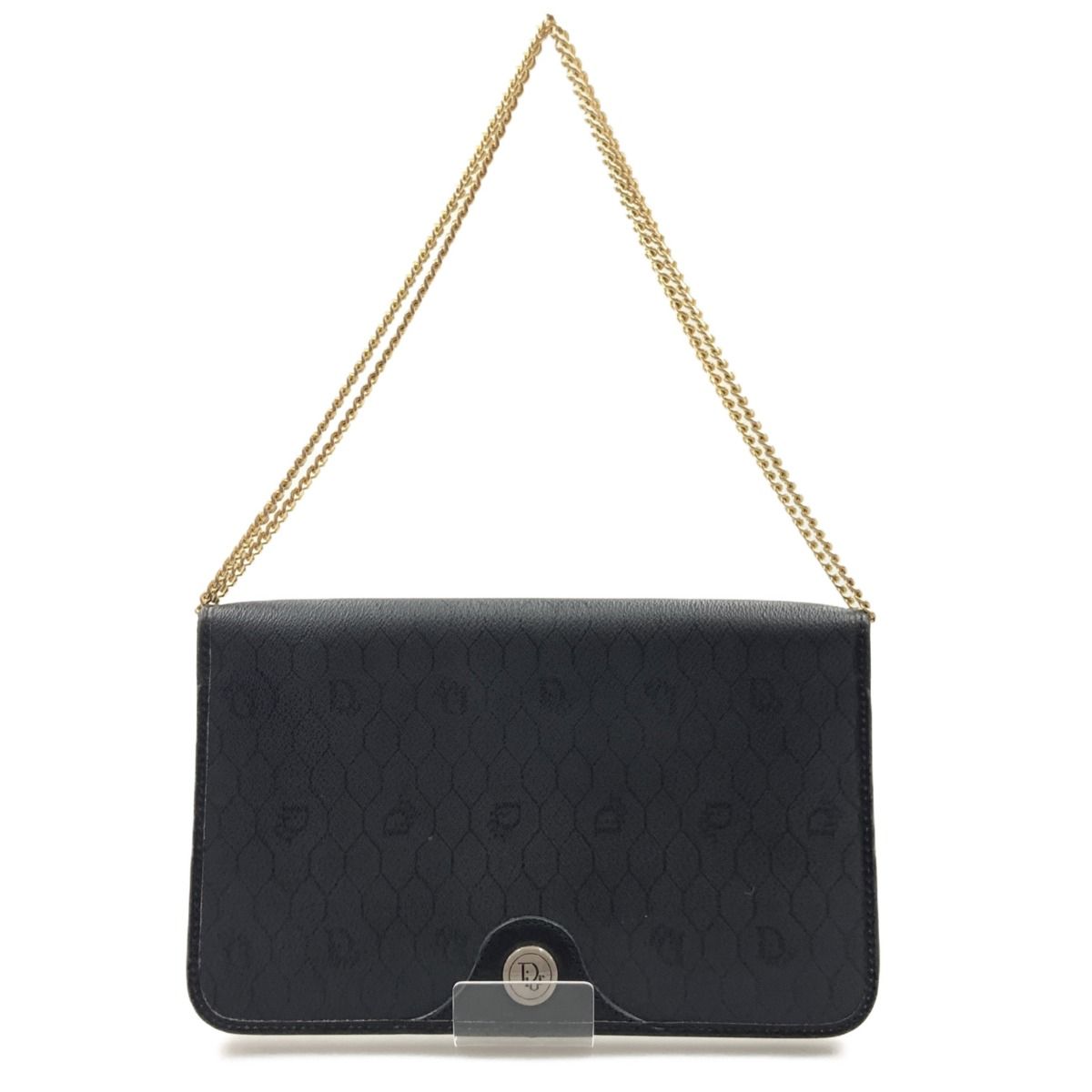 Christian Dior Christian Dior Honeycomb Pattern Chain Shoulder Bag Black