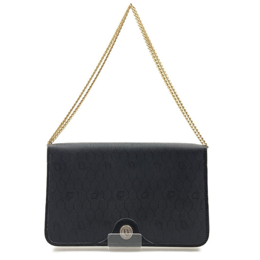 Christian Dior Christian Dior Honeycomb Pattern Chain Shoulder Bag Black