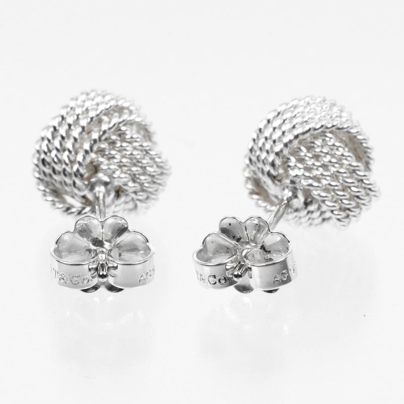 Tiffany & Co Mesh Knot 925 Silver Ladies 2.8g Earrings