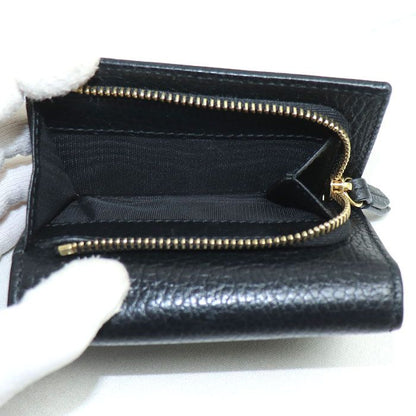Gucci GG Marmont Compact Wallet Trifold Wallet Black 644407 Ladies Preowned