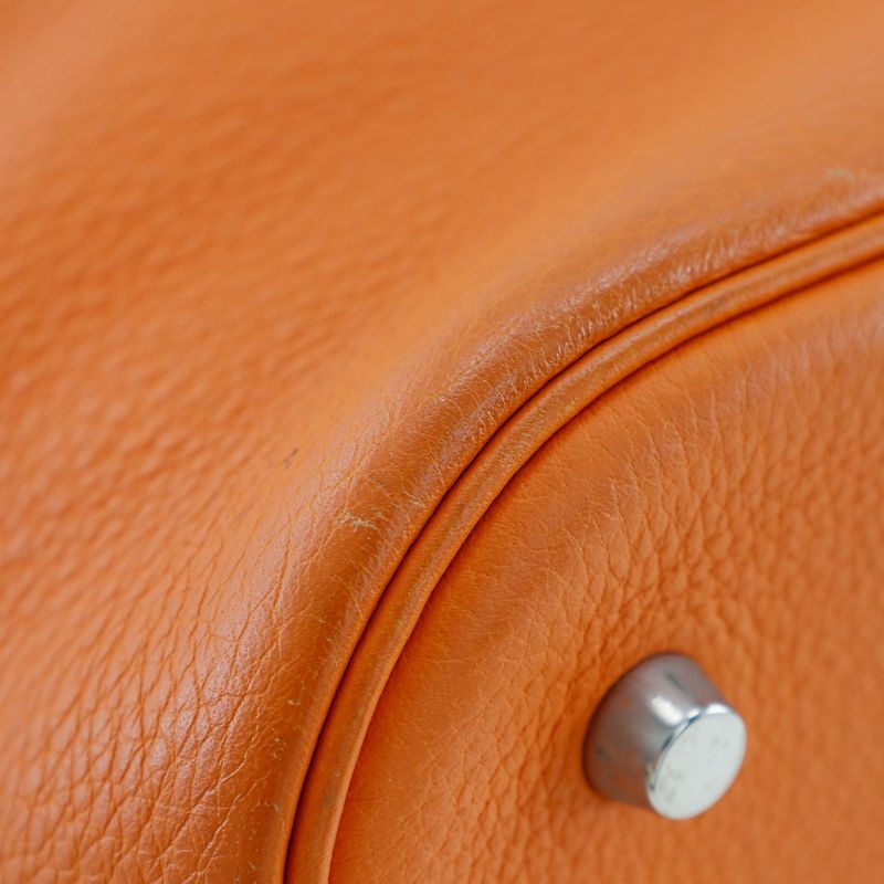 Hermes Picotin Lock GM Taurillon Clemence Orange/silver Hardware □I Ladies