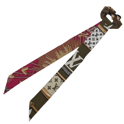 Louis Vuitton Monogram Be Mindful Chain Bandeau Chouche Scarf Silk Twillie